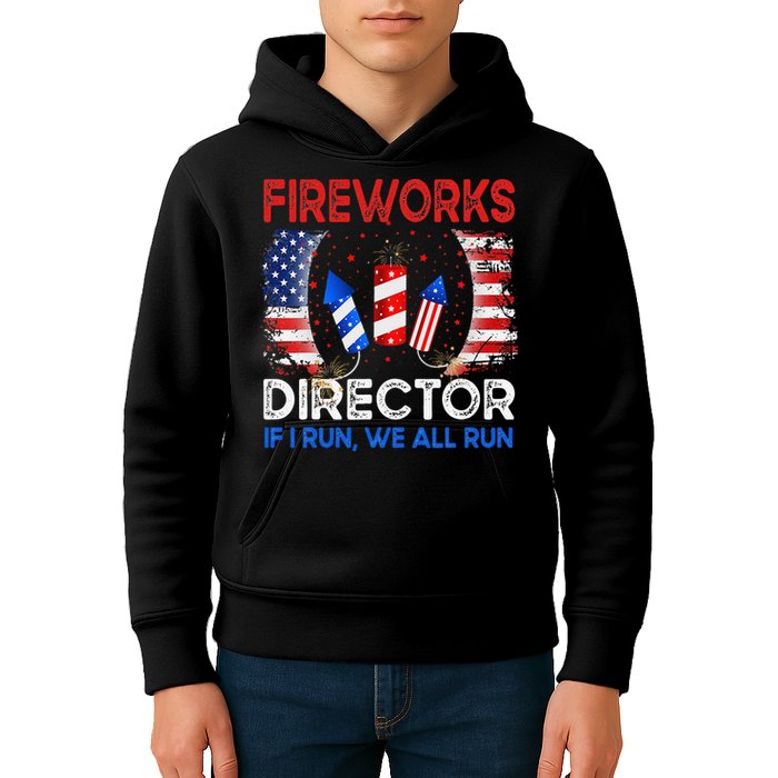 Fireworks Director If I Run You Run US 4th of July Kids Hoodie