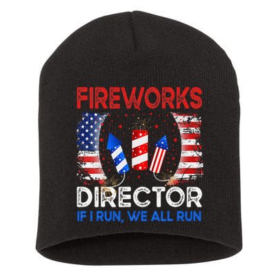 Fireworks Director If I Run You Run US 4th of July Short Acrylic Beanie