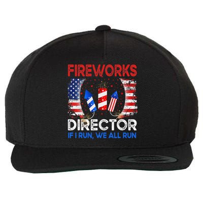Fireworks Director If I Run You Run US 4th of July Wool Snapback Cap