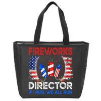 Fireworks Director If I Run You Run US 4th of July Zip Tote Bag