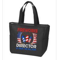 Fireworks Director If I Run You Run US 4th of July Zip Tote Bag