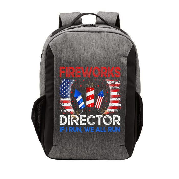 Fireworks Director If I Run You Run US 4th of July Vector Backpack
