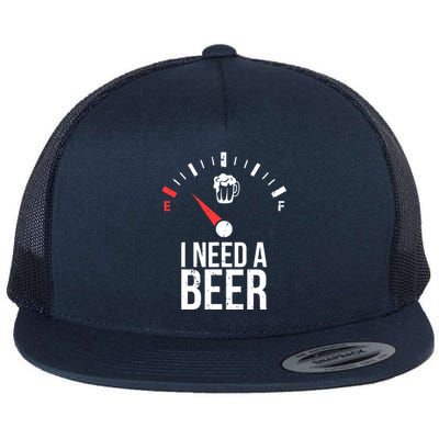 Funny Drinking I Need A Beer Meter Flat Bill Trucker Hat