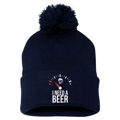 Funny Drinking I Need A Beer Meter Pom Pom 12in Knit Beanie