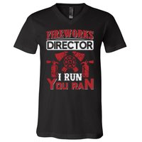 Fireworks Director I Run You Run V-Neck T-Shirt