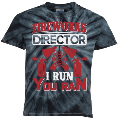 Fireworks Director I Run You Run Kids Tie-Dye T-Shirt