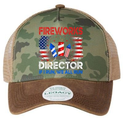 Fireworks Director If I Run We All Run US 4th Of July Legacy Tie Dye Trucker Hat
