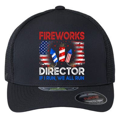 Fireworks Director If I Run We All Run US 4th Of July Flexfit Unipanel Trucker Cap