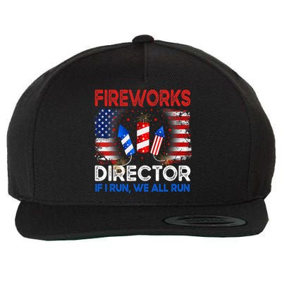 Fireworks Director If I Run We All Run US 4th Of July Wool Snapback Cap