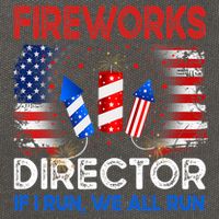 Fireworks Director If I Run We All Run US 4th Of July Cotton Canvas Backpack