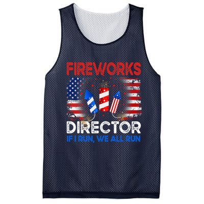 Fireworks Director If I Run We All Run US 4th Of July Mesh Reversible Basketball Jersey Tank