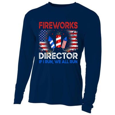 Fireworks Director If I Run We All Run US 4th Of July Cooling Performance Long Sleeve Crew