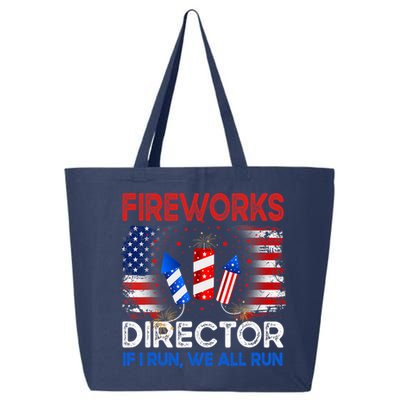 Fireworks Director If I Run We All Run US 4th Of July 25L Jumbo Tote