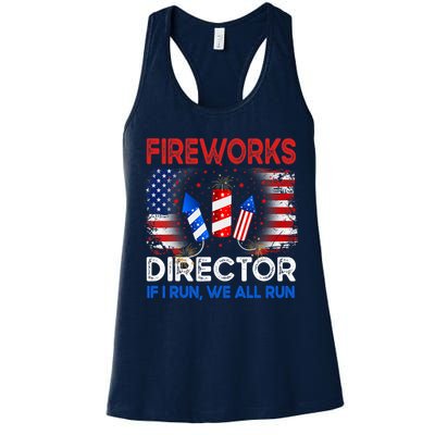 Fireworks Director If I Run We All Run US 4th Of July Womens Tank Top