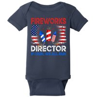 Fireworks Director If I Run We All Run US 4th Of July Baby Bodysuit