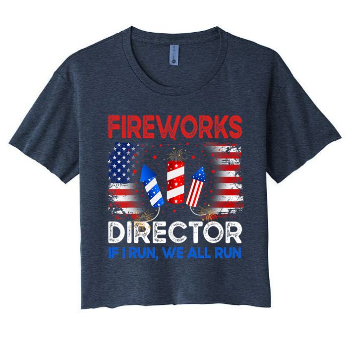 Fireworks Director If I Run We All Run US 4th Of July Crop Top