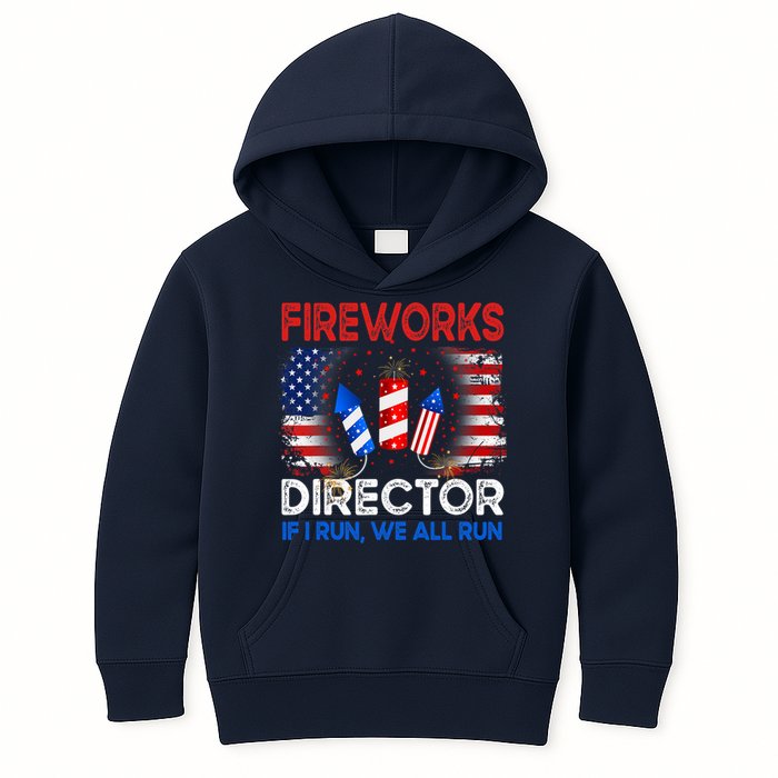 Fireworks Director If I Run We All Run US 4th Of July Kids Hoodie
