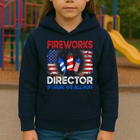 Fireworks Director If I Run We All Run US 4th Of July Kids Hoodie