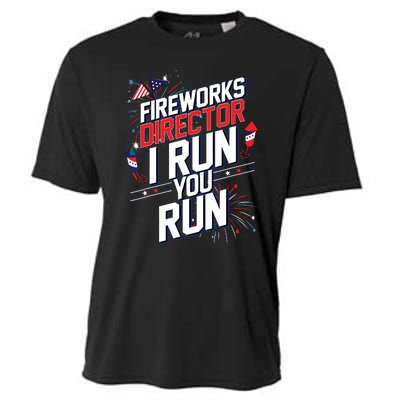 Fireworks Director I Run You Run 4th Of July Independence Cooling Performance Crew T-Shirt