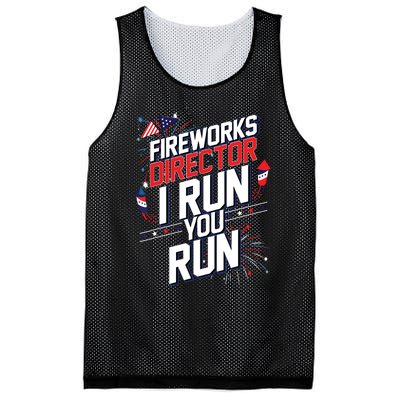 Fireworks Director I Run You Run 4th Of July Independence Mesh Reversible Basketball Jersey Tank