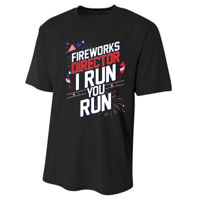 Fireworks Director I Run You Run 4th Of July Independence Performance Sprint T-Shirt