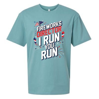 Fireworks Director I Run You Run 4th Of July Independence Sueded Cloud Jersey T-Shirt