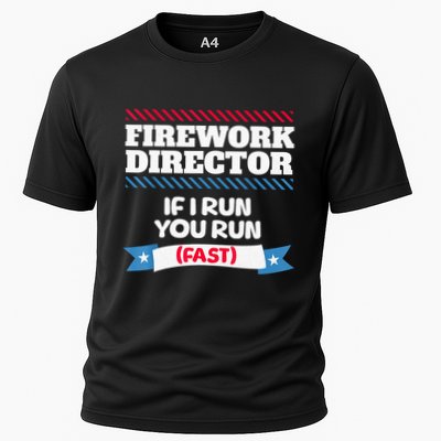 Fireworks Director If I Run You Run July 4th Independence Cooling Performance Crew T-Shirt