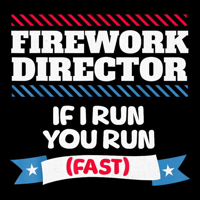 Fireworks Director If I Run You Run July 4th Independence Flat Bill Trucker Hat