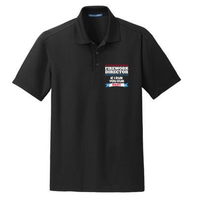 Fireworks Director If I Run You Run July 4th Independence Dry Zone Grid Polo
