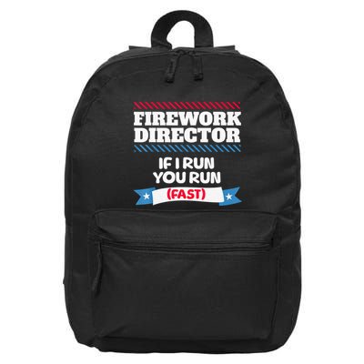 Fireworks Director If I Run You Run July 4th Independence 16 in Basic Backpack