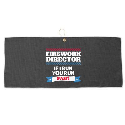 Fireworks Director If I Run You Run July 4th Independence Large Microfiber Waffle Golf Towel