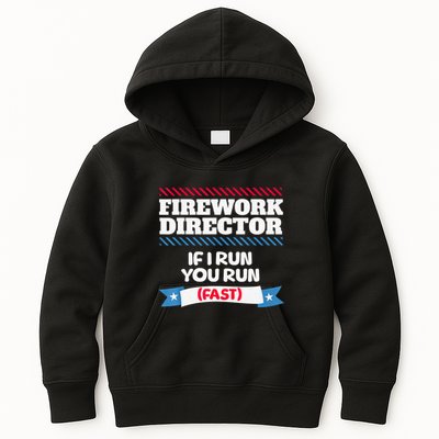 Fireworks Director If I Run You Run July 4th Independence Kids Hoodie