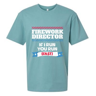 Fireworks Director If I Run You Run July 4th Independence Sueded Cloud Jersey T-Shirt