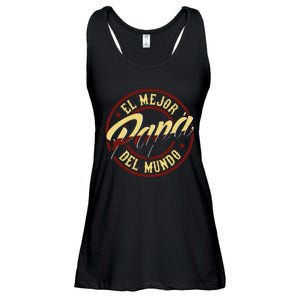 Fathers Days In Spanish El Mejor Papa Del Mundo Ladies Essential Flowy Tank