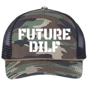 Future Dilf I Love Dilfs Humor Funny Dilf FatherS Day Retro Rope Trucker Hat Cap