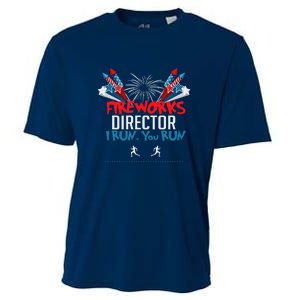 Fireworks Director If I Run You Run Funny 4th Of July Gift Cooling Performance Crew T-Shirt