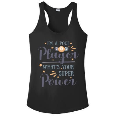 Father's Day I'm A Pool Player What's You Super Power Gift For Dad Ladies PosiCharge Competitor Racerback Tank