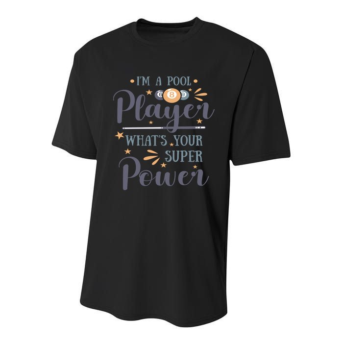 Father's Day I'm A Pool Player What's You Super Power Gift For Dad Youth Performance Sprint T-Shirt