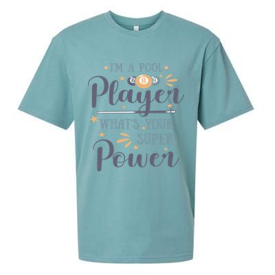 Father's Day I'm A Pool Player What's You Super Power Gift For Dad Sueded Cloud Jersey T-Shirt