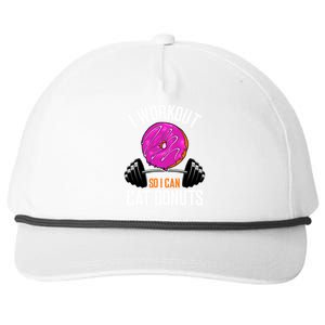 Funny Doughnut I Workout So I Can Eat Donuts Fitness Gym Gift Snapback Five-Panel Rope Hat