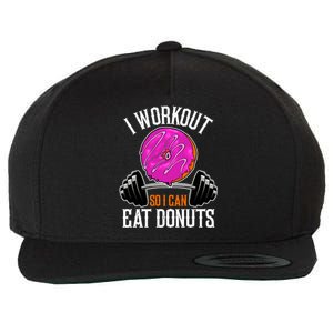 Funny Doughnut I Workout So I Can Eat Donuts Fitness Gym Gift Wool Snapback Cap