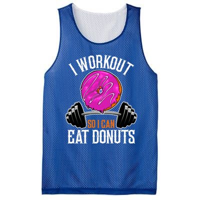 Funny Doughnut I Workout So I Can Eat Donuts Fitness Gym Gift Mesh Reversible Basketball Jersey Tank