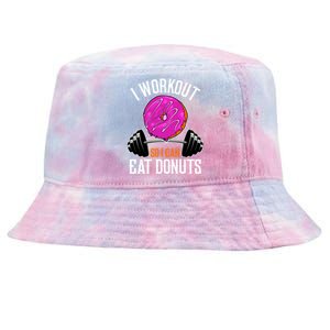 Funny Doughnut I Workout So I Can Eat Donuts Fitness Gym Gift Tie-Dyed Bucket Hat