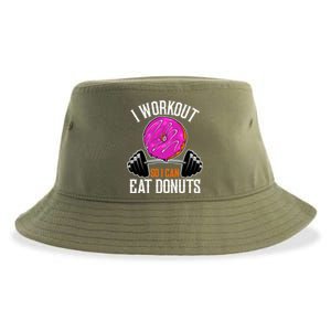 Funny Doughnut I Workout So I Can Eat Donuts Fitness Gym Gift Sustainable Bucket Hat