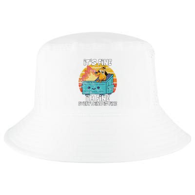 Funny Dumpster Its Fine IM Fine Everything Is Fine Dog Meme Cool Comfort Performance Bucket Hat
