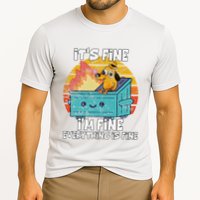 Funny Dumpster Its Fine IM Fine Everything Is Fine Dog Meme Performance Shirt