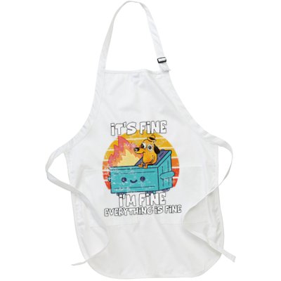 Funny Dumpster Its Fine IM Fine Everything Is Fine Dog Meme Apron