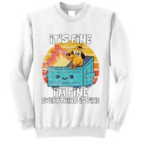 Funny Dumpster Its Fine IM Fine Everything Is Fine Dog Meme Sweatshirt