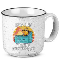 Funny Dumpster Its Fine IM Fine Everything Is Fine Dog Meme 15oz Campfire Ceramic Mug