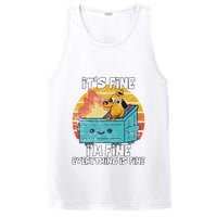 Funny Dumpster Its Fine IM Fine Everything Is Fine Dog Meme PosiCharge Competitor Tank